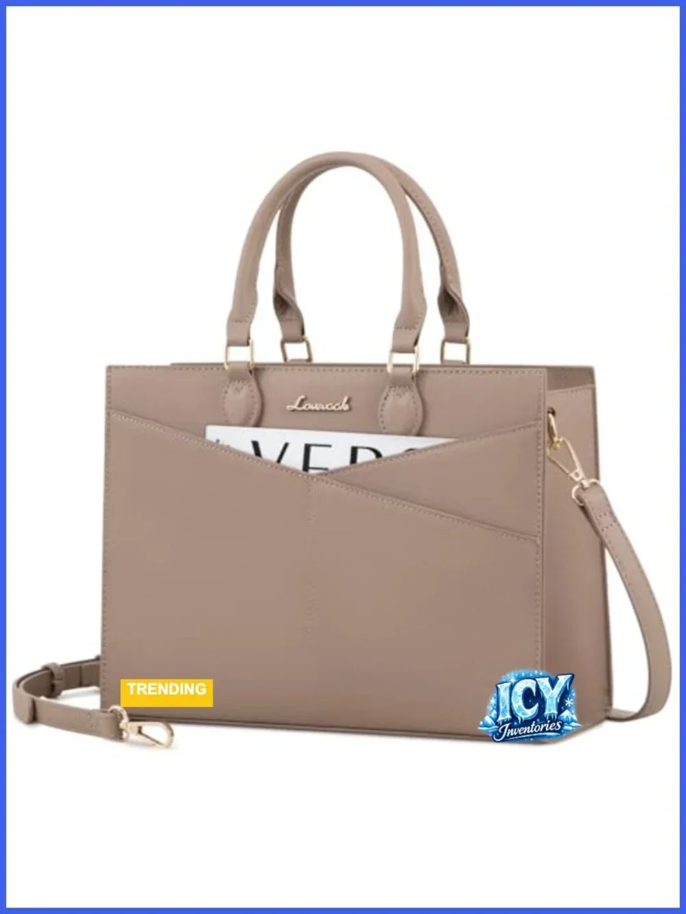 PU Leather Satchel Handbag Tote, Crossbody Shoulder Bag with Top Handle,